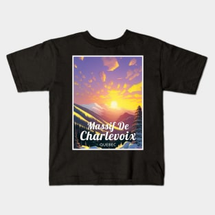 Massif de Charlevoix ski -Quebec Kids T-Shirt